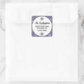 Frohe Weihnachts-Handgezeichnete Bäume Rücksendead Quadratischer Aufkleber (Tasche)