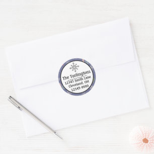 Frohe Weihnachts-Handgezeichnete Bäume Rücksendead Runder Aufkleber