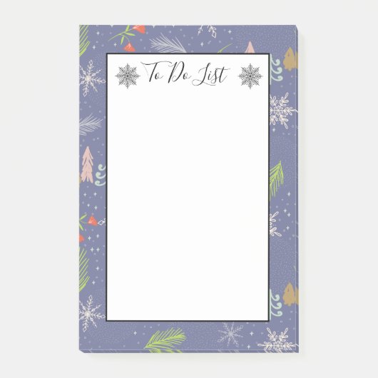 Frohe Weihnachts-Handgezeichnete Bäume Schnee zu t Post-it Klebezettel (Vorderseite)