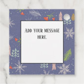 Frohe Weihnachts handgezeichnete Bäume Schneeflock Geschenkanhänger (Rückseite)