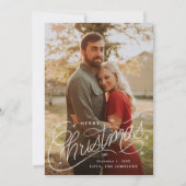 Frohe Weihnachts-Handschrift-Foto Feiertagskarte (Vorderseite)