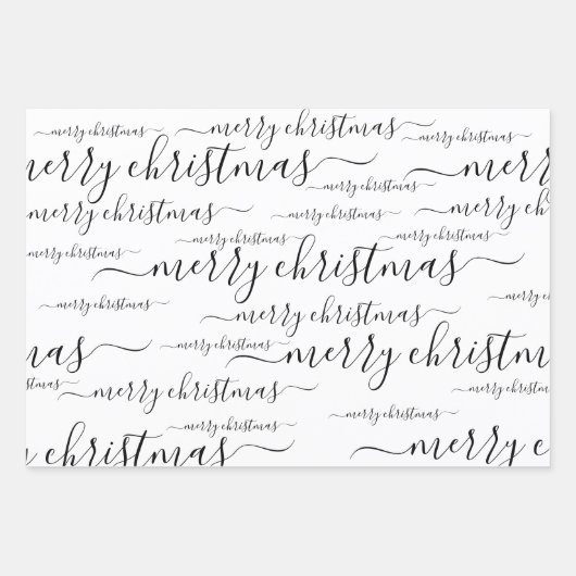 Frohe Weihnachts-Handschrift für Kalligrafie Geschenkpapier Set (Vorderseite)
