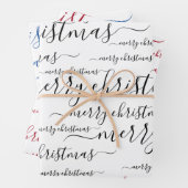 Frohe Weihnachts-Handschrift für Kalligrafie Geschenkpapier Set (Beispiel)