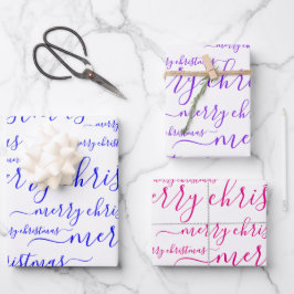 Frohe Weihnachts-Handschrift für Kalligrafie Geschenkpapier Set