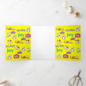 Frohe Weihnachts-Happy Birthday Tri-Fold Card Dreifach Gefaltete Karte (Innenseite)