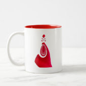 Frohe Weihnachts-Happy Holiday Zuhause zu Weihnach Zweifarbige Tasse (Links)