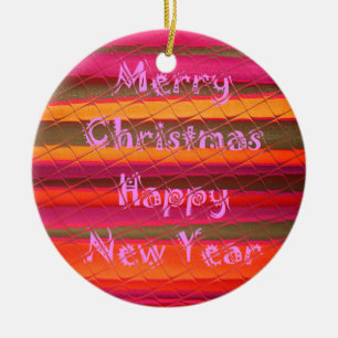 Frohe Weihnachts-Happy New Year Collection Keramikornament