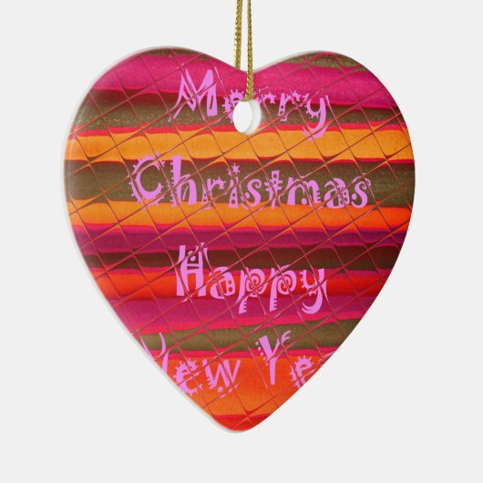 Frohe Weihnachts-Happy New Year Collection Keramikornament (Rechts)