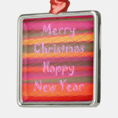 Frohe Weihnachts-Happy New Year Collection Silbernes Ornament (Links)