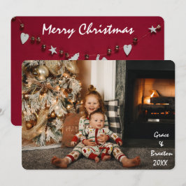 Frohe Weihnachts-Happy New Year Family Foto Card Feiertagskarte