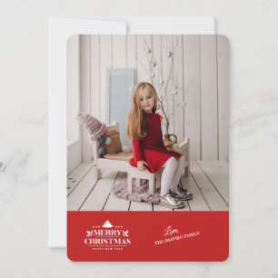 Frohe Weihnachts-Happy New Year Foto Grußkarte Feiertagskarte