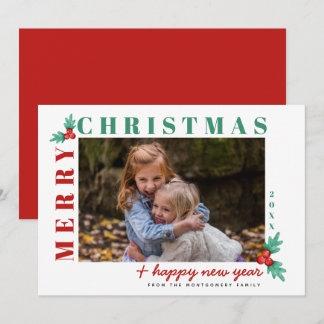 Frohe Weihnachts-Happy New Year Foto Holiday Card Feiertagskarte