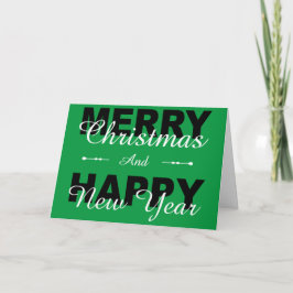 Frohe Weihnachts-Happy New Year Green Holiday Card Feiertagskarte