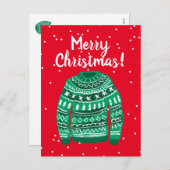 Frohe Weihnachts hässliche Weihnachtspulli zeichne Feiertagspostkarte (Vorne/Hinten)