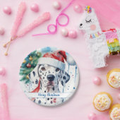 Frohe Weihnachts-Hat-Feier Dalmatiner - Pappteller (Party)