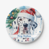 Frohe Weihnachts-Hat-Feier Dalmatiner - Pappteller (Vorderseite)
