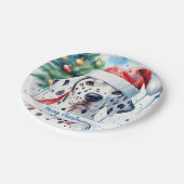 Frohe Weihnachts-Hat-Feier Dalmatiner - Pappteller (Schrägansicht)