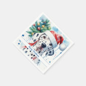 Frohe Weihnachts-Hat-Feier Dalmatiner - Serviette (Ecke)