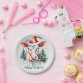 Frohe Weihnachts-Hat-Feierliche Kuh - Pappteller (Party)