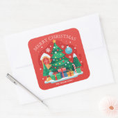 Frohe Weihnachts hausgemachte Feiertage Backen Quadratischer Aufkleber (Umschlag)