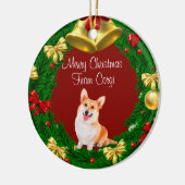 Frohe Weihnachts Haustier Hund Welsh Corgi Keramik Ornament (Links)