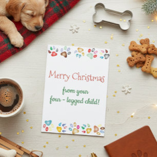 Frohe Weihnachts-Haustier Katze Vierbeiner Kind Karte