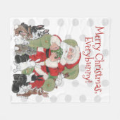 Frohe Weihnachts Haustier Rabbit Bunny Santa Red G Fleecedecke (Vorderseite (Horizontal))