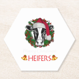 Frohe Weihnachts-Heifers Untersetzer