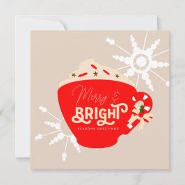 Frohe Weihnachts-heiße Schokolade Rote Schneeflock Karte