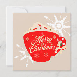 Frohe Weihnachts heiße Schokolade Tan Snowflake Ca Karte