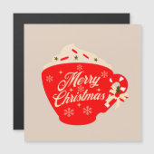 Frohe Weihnachts heiße Schokolade Tan Snowflake Ca Magnetkarte (Vorne/Hinten)