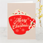 Frohe Weihnachts heiße Schokolade Tan Snowflake Karte (Gelbe Blume)