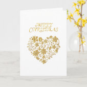 Frohe Weihnachts Herz Karte (Gelbe Blume)