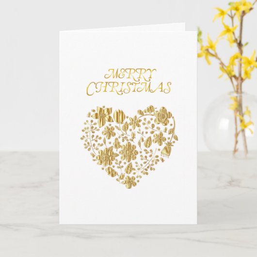 Frohe Weihnachts Herz Karte (Gelbe Blume)