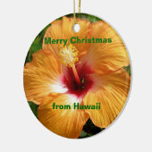 Frohe Weihnachts-Hibiskus Keramik Ornament (Links)