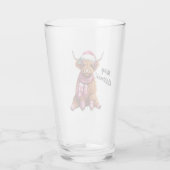 Frohe Weihnachts-Highland-Kuh Glas (Rückseite)