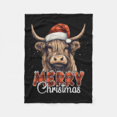 Frohe Weihnachts Highland Kuh Western Weihnachtsma Fleecedecke (Vorderseite)