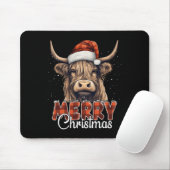 Frohe Weihnachts Highland Kuh Western Weihnachtsma Mousepad (Mit Mouse)