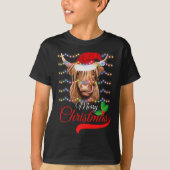 Frohe Weihnachts Highland Kuh Western Weihnachtsma T-Shirt (Vorderseite)