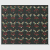 Frohe Weihnachts-Hirsch-Antler Geschenkpapier (Flach)