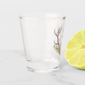 Frohe Weihnachts-Hirsch-Antler-Kranz Schnapsglas (Links)