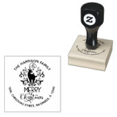 Frohe Weihnachts-Hirsch-Rücksendeadresse Gummistempel (Stempel)