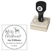 Frohe Weihnachts-Hirsch-Script Gummistempel (Stempel)