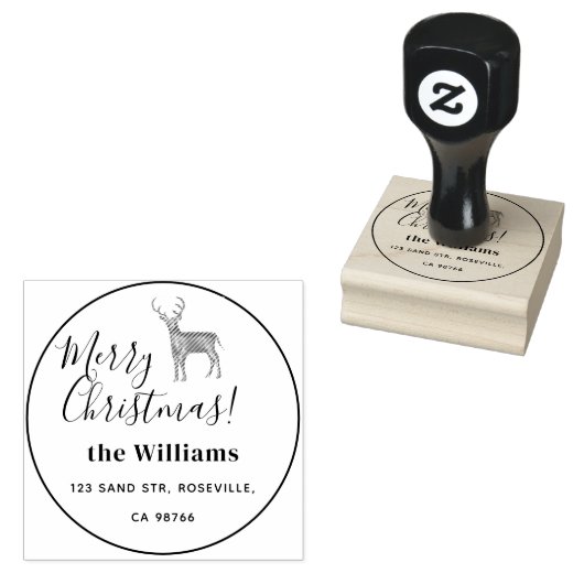 Frohe Weihnachts-Hirsch-Script Gummistempel (Stempel)