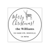Frohe Weihnachts-Hirsch-Script Gummistempel (Prägung)