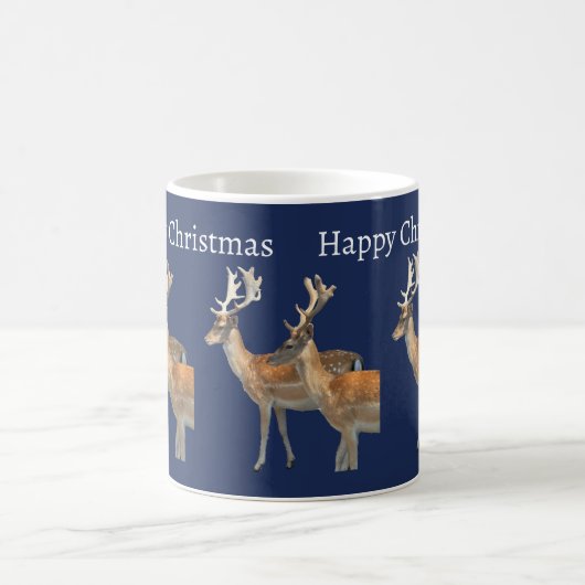 Frohe Weihnachts-Hirsch-Tasse Kaffeetasse (Mittel)