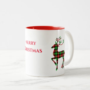Frohe Weihnachts-Hirsch-Tasse Zweifarbige Tasse