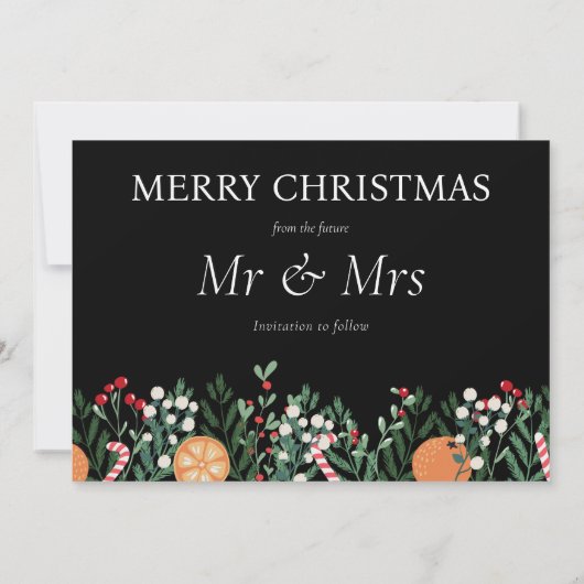 Frohe Weihnachts-Hochzeit speichern Sie die Datums Save The Date (Rückseite)