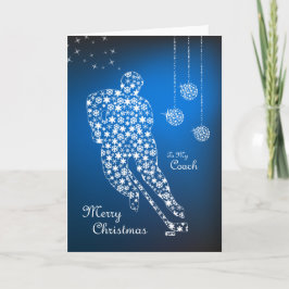 Frohe Weihnachts Hockey Coach Snowflakes Card Feiertagskarte