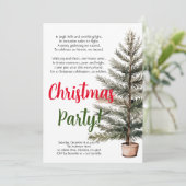 Frohe Weihnachts-Holiday Gedicht Party Einladung (Stehend Vorderseite)